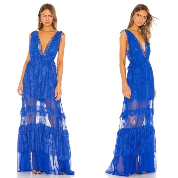 Alexis Umbria Lace Maxi Dress Electric Blue NWT - Picture 1 of 10
